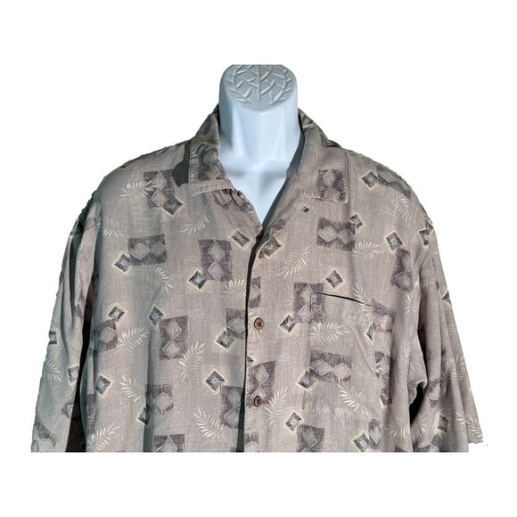 JOSEPH & FEISS Men's Short Sleeve Button Down Brown Silk Shirt 2XLT - Picture 2 of 5